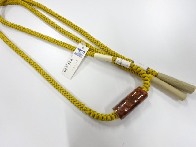  未使用品　陶器帯留め・正絹手組帯締めセット